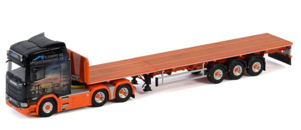 WSI01-3089 - SCANIA R Highline CR20H 6x4 with flatbed 3 Axles ELEMENT OG SPESIALTRANSPORT AS - 1