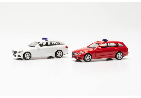 HER013284-003 - Kit of 2 cars MERCEDES-BENZ C-Klasse white and red - 1