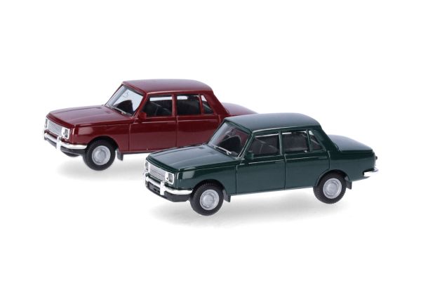 HER013918-002 - 2 WARTBURG 353 ‘66 Green and Red - In Kit - 1