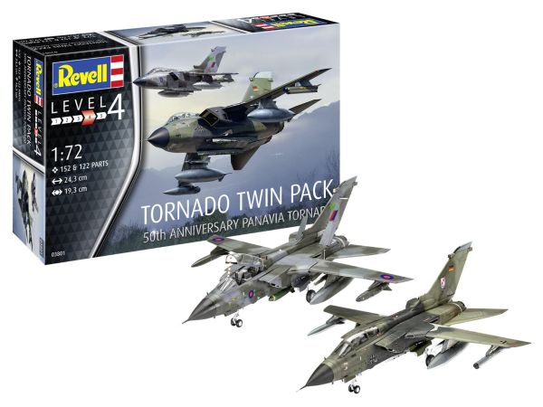 REV03801 - Pack of 2 TORNADO fighter planes - 50th Anniversary to assemble and paint - 1