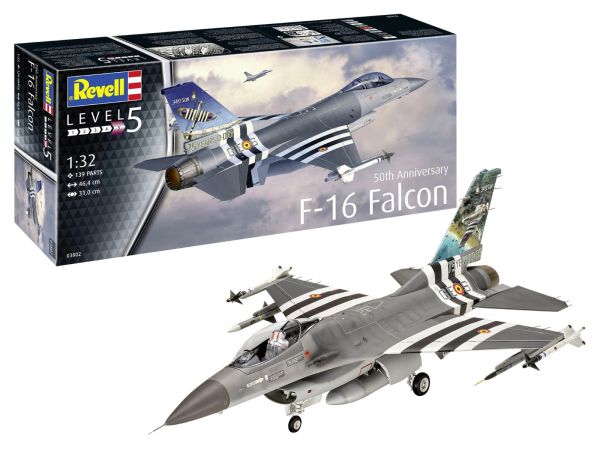 REV03802 - F-16 Falcon 50th Anniversary fighter plane to assemble and paint - 1