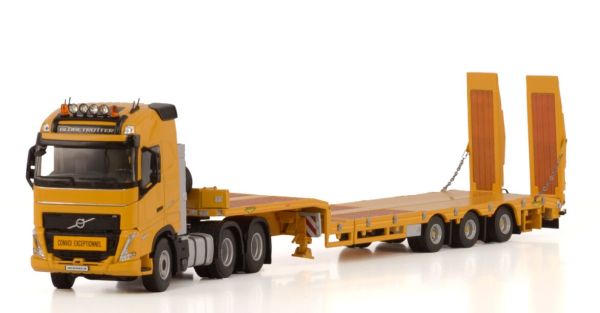 WSI04-2207 - VOLVO FH5 Gloetrotter 6x2 with 3-axle yellow equipment carrier - 1