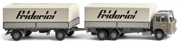 WIK047502 - Flatbed truck with trailer HANOMAG Henschel Friderici - 1