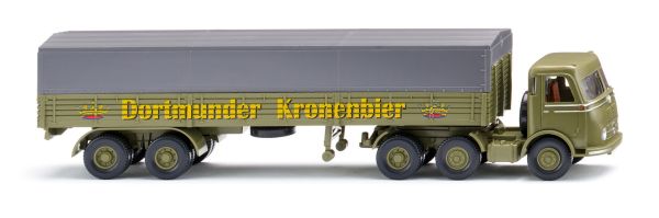 WIK051457 - MERCEDES-BENZ LPS 333 6x4 with 2-axle tarpaulin trailer DORTMUNDER KRONENBIER - 1