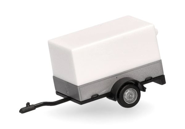 HER051576-005 - Small white tarpaulin trailer - 1