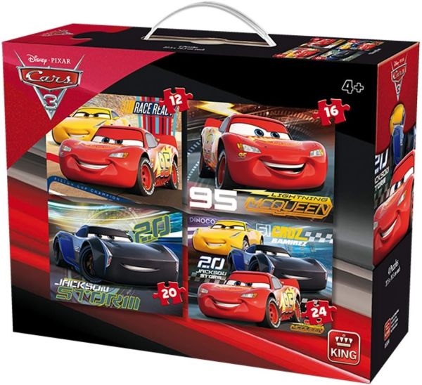 KING05504 - 4 CARS 3 12-16-20-24 pieces jigsaws - 1