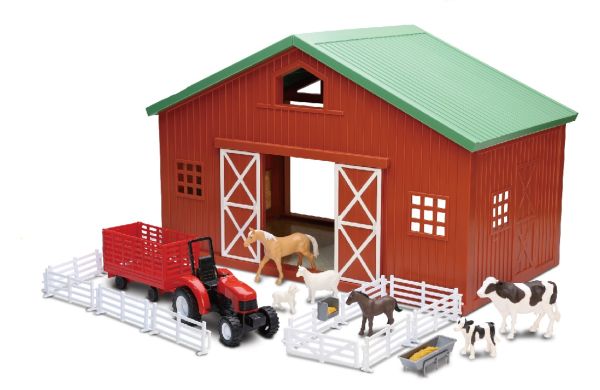 NEW05645 - Farm set with animal barn and tractor trailer - 1