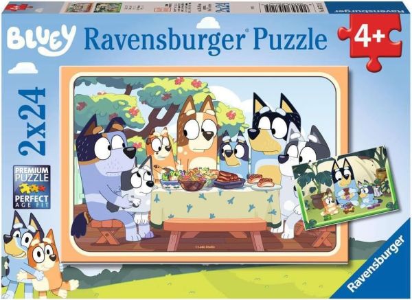 RAV057115 - 2 Puzzles 24 Pieces - Let's go with BLUEY! - 1