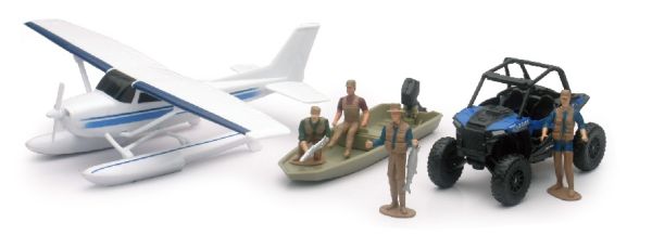 NEW05716 - Cessa seaplane with Polaris quad and character  - 1