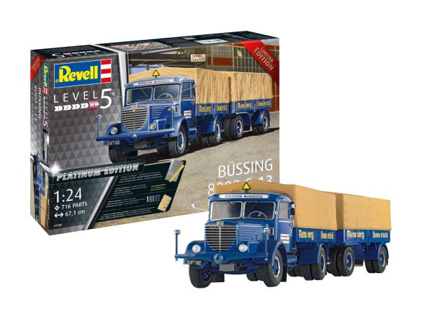 REV07580 - BUSSING 8000 S 13 carrier 4x2 with trailer 2+2 Axles - Platinium Edition to assemble and paint - 1