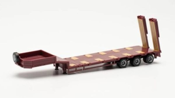 HER076371-008 - Semi low loader with ramps 3 axles burgundy - 1