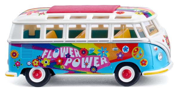 WIK079744 - VOLKSWAGEN Type 1 samba bus - FLOWER POWER - 1