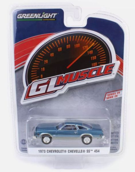 GREEN13360-D - CHEVROLET Chevelle SS 454 1973 blue from GL MUSCLE series in blister pack - 1