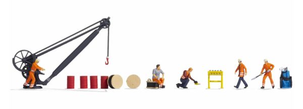 NOC16270 - Thematic Figurines - Rail depot - 5 workers with accessories - 1