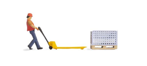 NOC16525 - Small scenes - Figure with pallet truck and pallet - 1