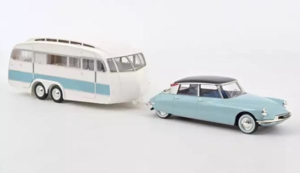 NOREV181760 - CITROEN DS 19 1959 with Caravan Hénon blue - 1