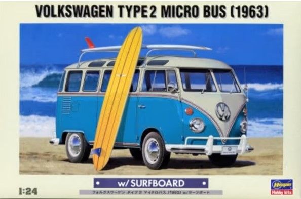 HAW20247 - VOLKSWAGEN Type 2 Microbus 1963 with Surf to be assembled and painted - 1