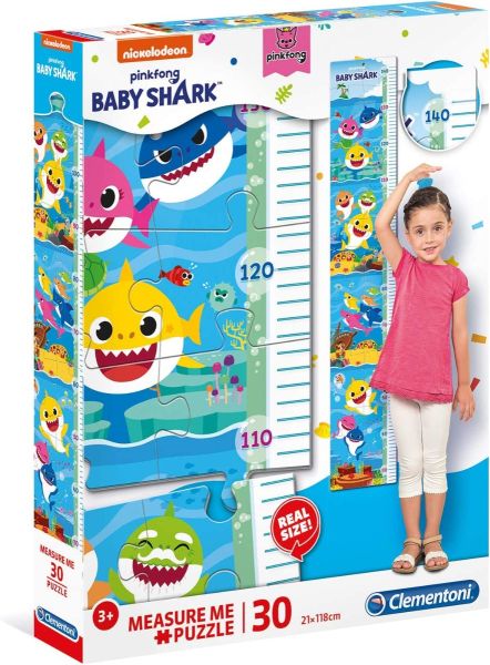 CLE20340 - 30 Pieces Measure Me Puzzle - BABY SHARK - 1