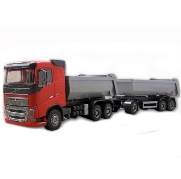 EMEK20355 - VOLVO FH16 6x4 red with trailer 1 + 2 axles - 1