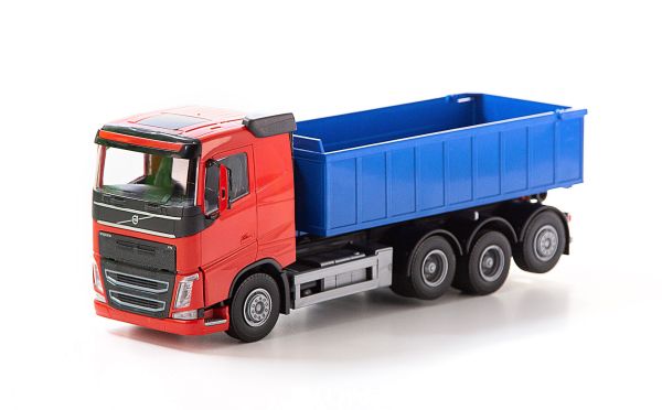 EMEK20755 - VOLVO FH 8x4 red straight truck with blue ampliroll - 1