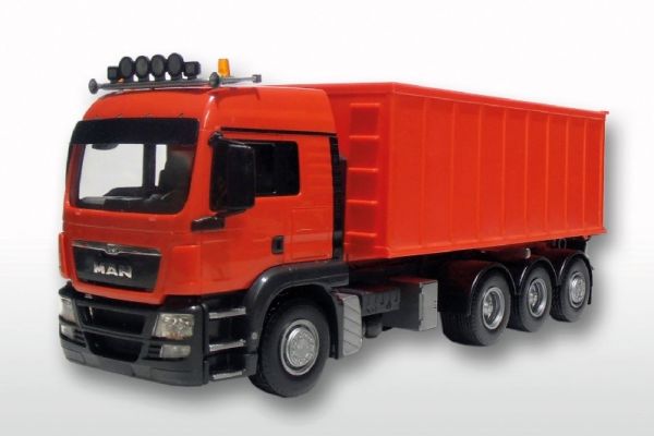 EMEK20898 - MAN TGS LX Straight truck 8x4 with 3 Axles trailer red - 1