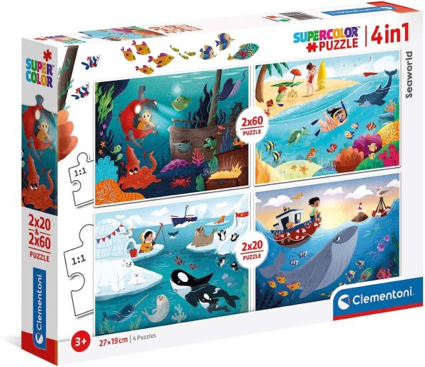 CLE21308 - 2x20 and 2x60 pieces The Marine World jigsaw puzzle - 1