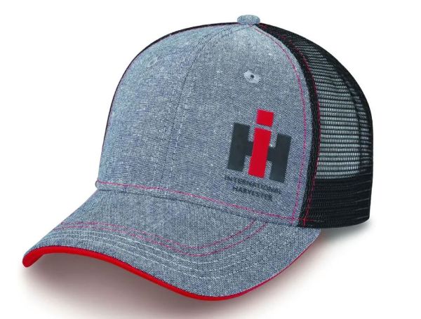 220040 - Grey and red INTERNATIONAL cap with black mesh back - 1