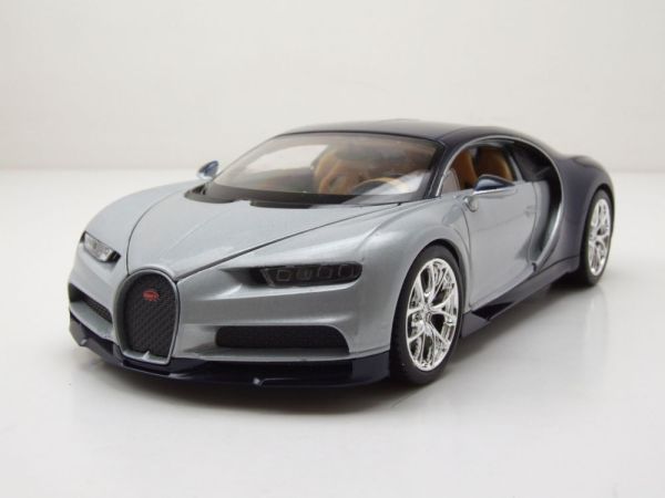 WEL24077ARGENT - BUGATTI chiron 2017 Silver and blue - 1