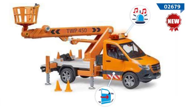 BRU2679 - MERCEDES Sprinter with crane and aerial platform - 1