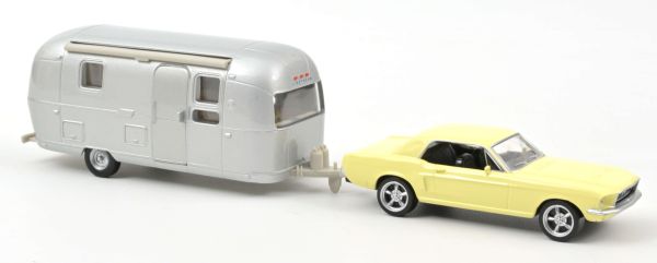 NOREV270581 - FORD Mustang 1968 yellow with Airstream Caravan - JET CAR - 1