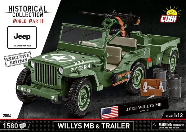 COB2804 - JEEP Willys MB with trailer - Exclusive Edition - 1580 Parts - 1