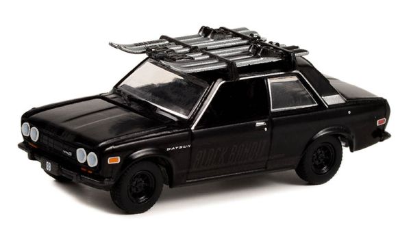 GREEN28110-D - DATSUN 510 with ski rack 1971 black from the series BLACK BANDIT in blister pack - 1