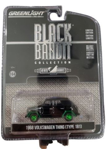 GREEN28110-DVERT - DATSUN 510 with ski rack and green rims 1971 black from the series BLACK BANDIT in blister pack - 1