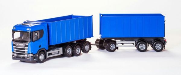 EMEK28864 - SCANIA R500 container truck blue 8x4 with container trailer 1+2 Axles - 1