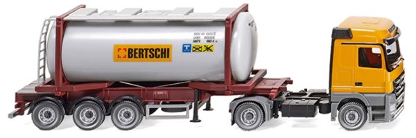 WIK053602 - MERCEDES Actros 4x2 with 3-axle trailer and BERTSCHI 20-foot tank container - 1