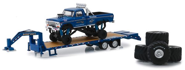 GREEN30054 - FORD F-250 1974 Monster Truck BIGFOOT #1 with trailer under blister - 1