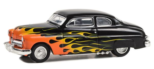 GREEN30435 - MERCURY Eight Coupé 1949 black with flames in blister pack - 1