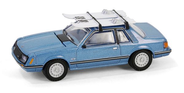 GREEN30510 - FORD Mustanf Ghia coupé 1981 with blue ski rack in blister pack - 1