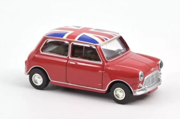 NOREV310521 - MINI COOPER S 1964 red tartan with flag on the roof - 1