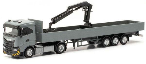 HER316415 - IVECO S-Way ND 4x2 with trailer and loading crane 3 Axles grey - 1