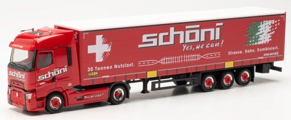 HER316446 - RENAULT 4x2 T G with trailer 3 axles SCHONI INTERNATIONAL red - 1