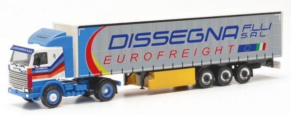 HER316729 - SCANIA 142 4x2 with 3-axle tarpaulin trailer DISSEGNA - 1