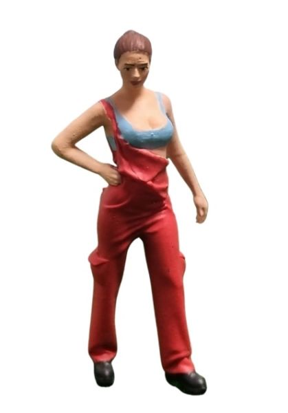 ATLAN32004_ROUGE_BLEU - Mechanic in red and blue overalls - 1