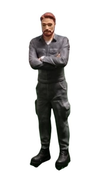 ATLAN32011_GRISF - Mechanic standing in dark grey overalls - 1