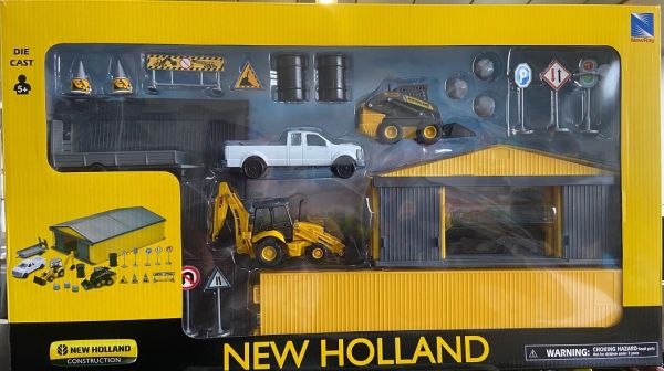 NEW32135 - NEW HOLLAND set with equipment, buildings and accessories - 1