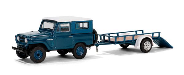 GREEN32310-A - 1961 NISSAN Patrol Hard Top with trailer from the HITCH & TOW series in blister pack - 1