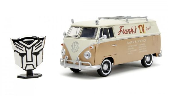 JAD34264 - Beige VOLKSWAGEN Beetle BUS with TRANSFORMERS Badge - 1