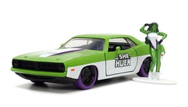 JAD34273 - 1973 PLYMOUTH Barracuda with She HULK figure - 1