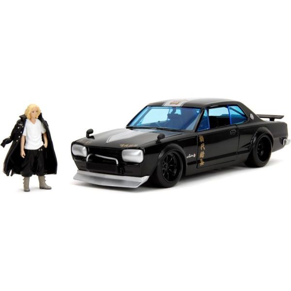 JAD34698 - 1971 NISSAN Skyline GTR with Mikey figurine TOKYO REVENGERS black - 1