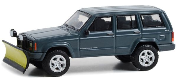 GREEN35260-E - 2000 JEEP Cherokee sport with snowplough from the BLUE COLLAR series in blister pack - 1